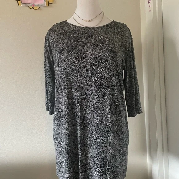 J. Jill Wearever Ballet-Sleeve Print Top (EUC) - Picture 2 of 7